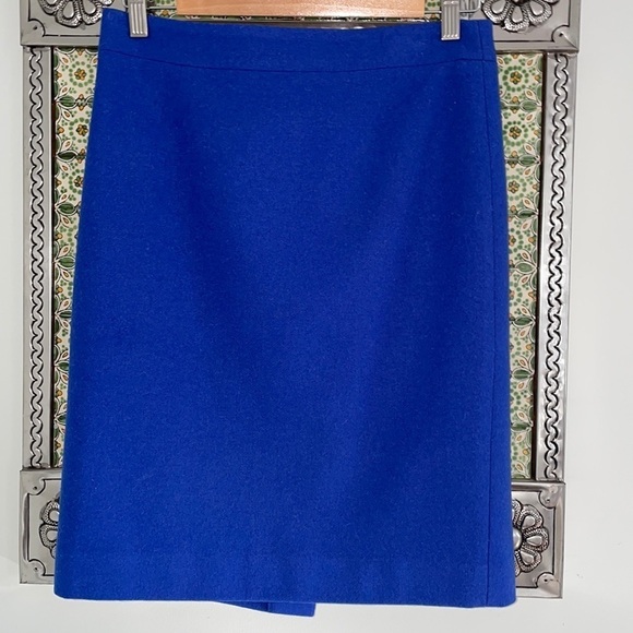J Crew No 2 Royal Blue Wool Blend Pencil Skirt - Picture 2 of 8